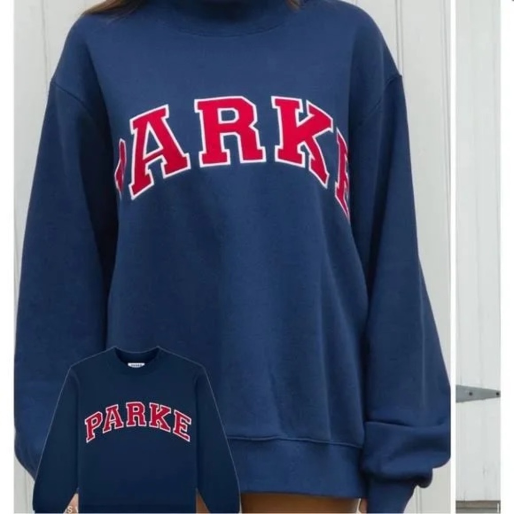 Parke Coastal Mockneck Denim and Firecracker